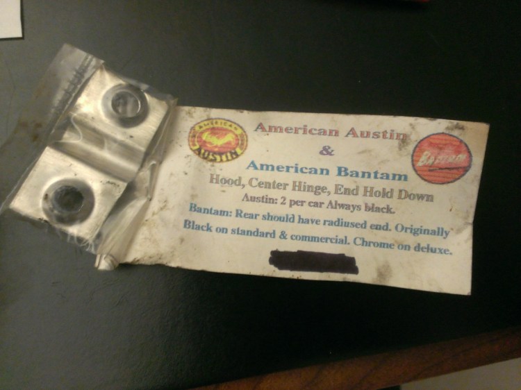 Reproduction Hood Retainer Piece 2