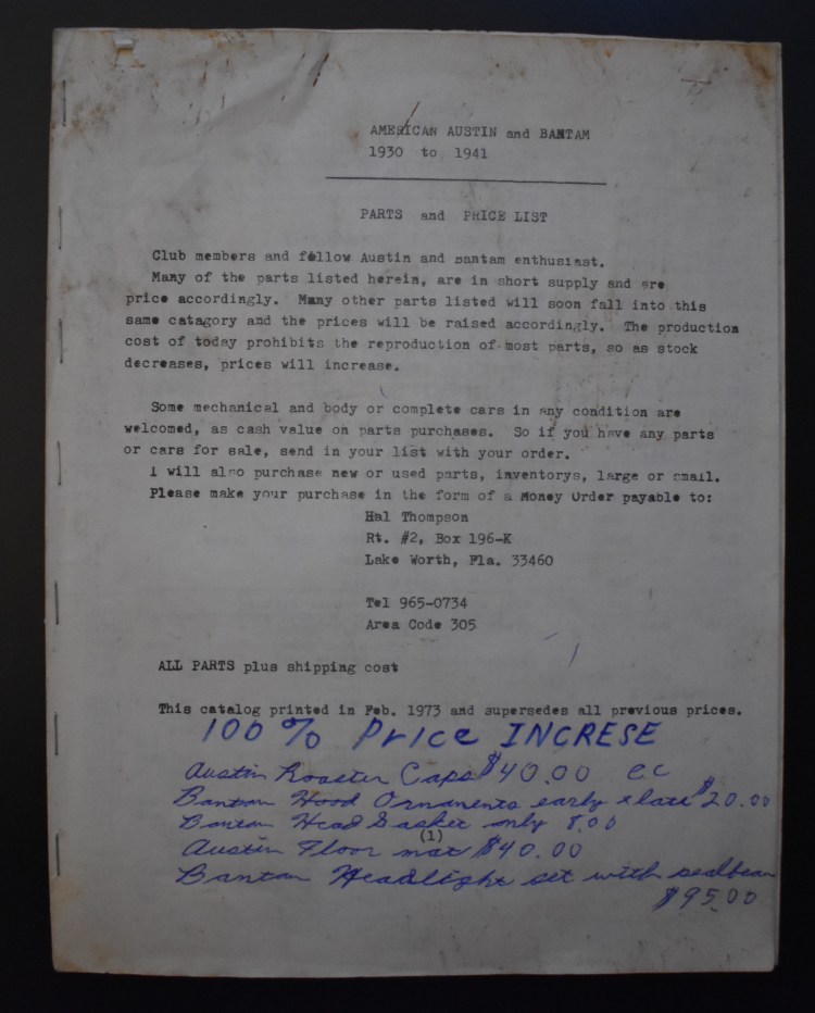 Hal Thompson Bantam Parts 1