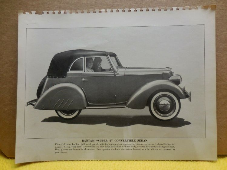 1940 Bantam Convertible Sedan Factory Photo